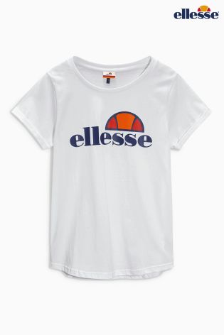 White Ellesse Logo Tee